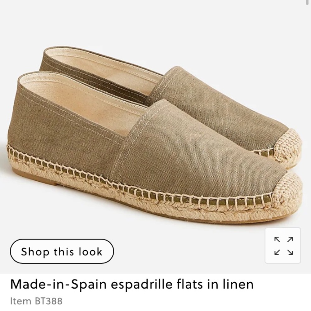 Jcrew Made-in-Spain espadrille flats in linen